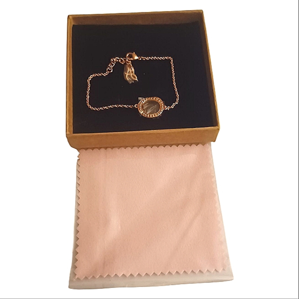 Adore by Swarovski Pink Rose Gold Bracelet Organic Circle Charm W/box - Picture 9 of 11